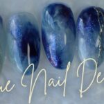 100均ジェルで幻想的なブルーのデザイン💅