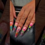 $75, 1 Client Nail Day 🌺🌸#nails #encapsulatednails #gelx #floralnailart #springnailart