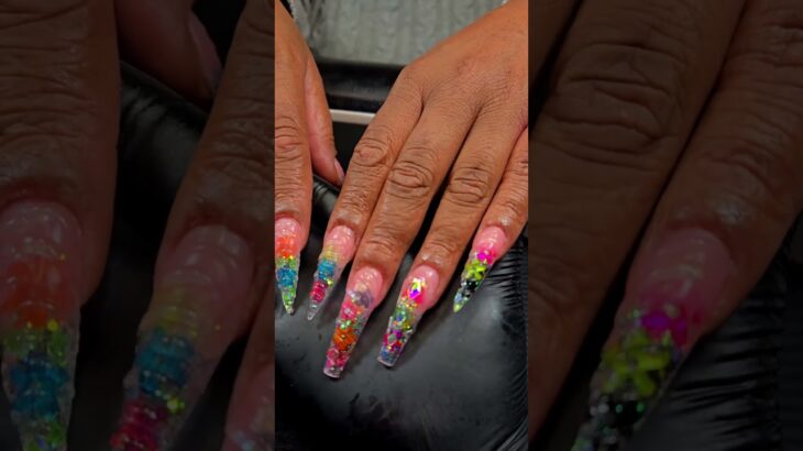 $75, 1 Client Nail Day 🌺🌸#nails #encapsulatednails #gelx #floralnailart #springnailart