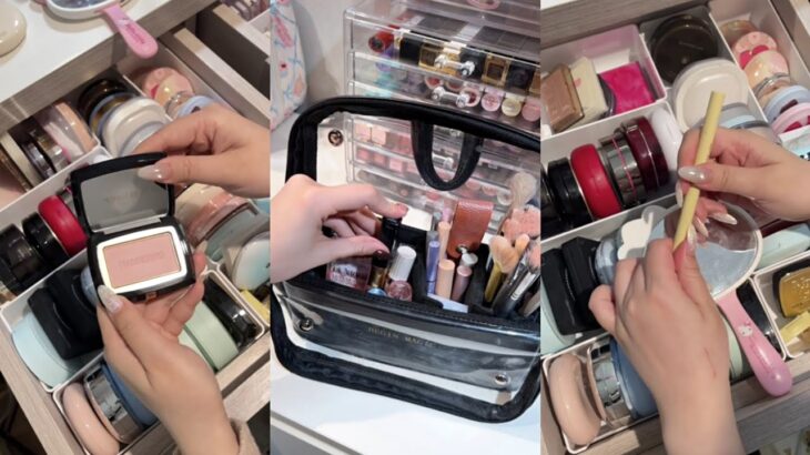 ASMR MAKEUP STOCKING & ORGANIZING VANITY 🎀