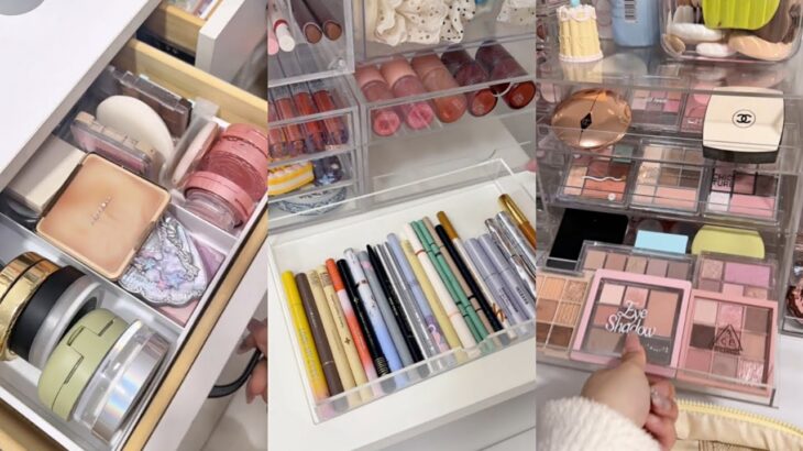 ASMR MAKEUP STOCKING & ORGANIZING VANITY 🎀