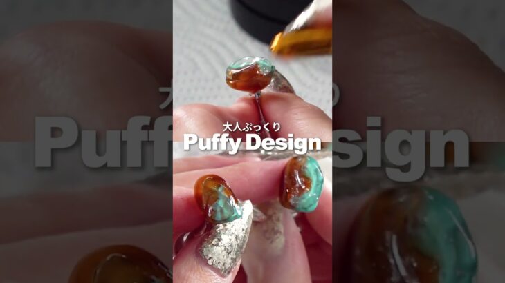 【ネイルチップ】透け感×ぷっくりバイカラー💅 #つめかえネイル #ハンドメイド