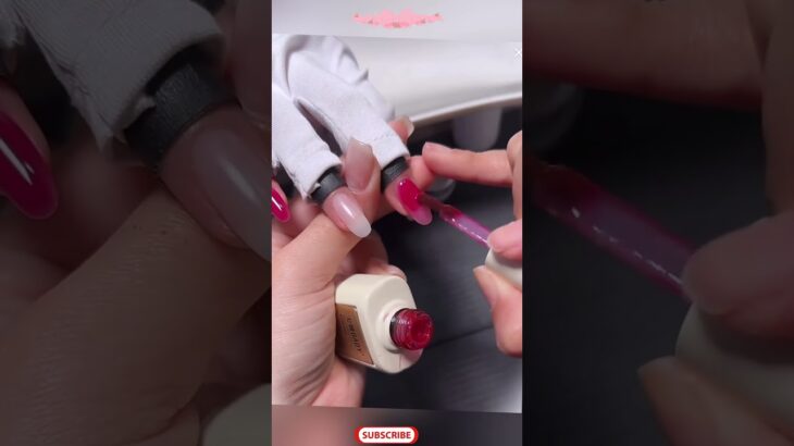 Apply gel polish nail simple at home #nailart