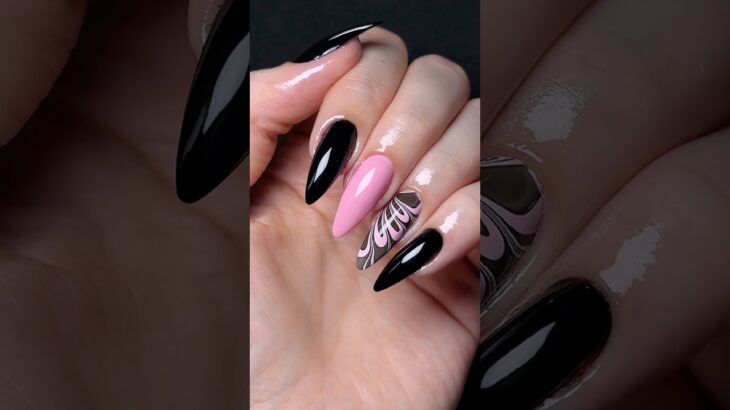 Black Pink Nails #shorts #nail #nails #unha #unhas #naildesign #nailpolish #nailinspo