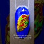 Colorful Golden Seashell Nail Art with Chrome Semi-Gel Stamping Polishes + Also Use As Wet Gel Paint
