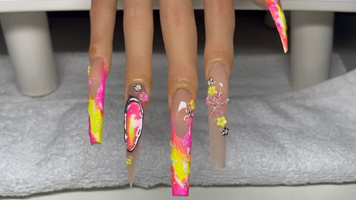 Easy Polygel Nails| Pink & Yellow Spring Nail Inspo| French Tips with Pigment Powders