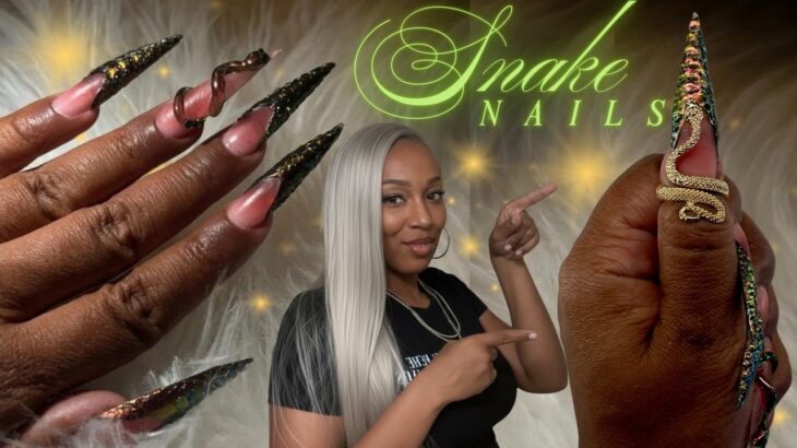 Sexy Stiletto Snake Nails +Sister Mail & Mini Nail Hauls! | Temu, Amazon & Enail Couture