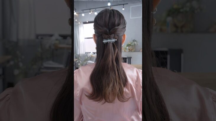 ３ステップでできる！ハーフアップ✨#簡単アレンジ #セルフアレンジ #hairstyle #hair #ミディアムヘア #髪型 #まとめ髪 #大人カジュアル #大人かわいい