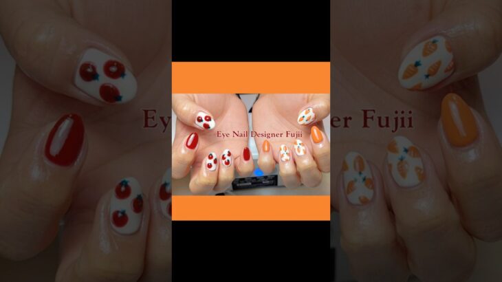 #春ネイル #手描きネイル #プライベートサロン #神宮前3丁目 ⭐️Eye Nail Designer Fujii⭐️ご予約受付中✨️#ネイル #持ち込みデザイン #にんじん #nails #裏原宿