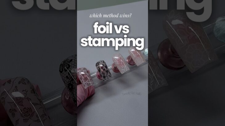 Trying Nail Stamping for the first time 😱 what do you prefer nail foils or stamping plates? #nails