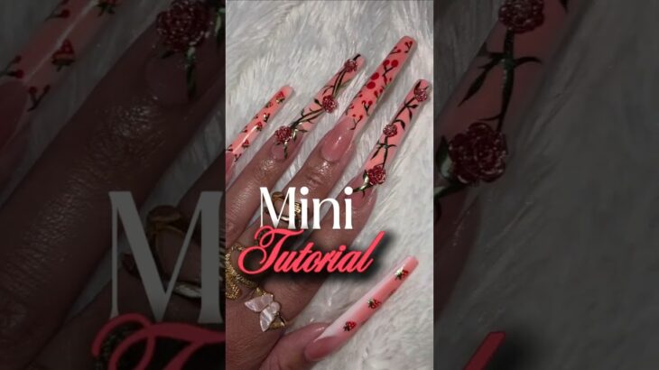 STRAWBERRY CHERRY NAILS 🍒 🍓✨️ Mini Gelx Tutorial #gelx #gelxnails #longnails #naildesign #nailtips