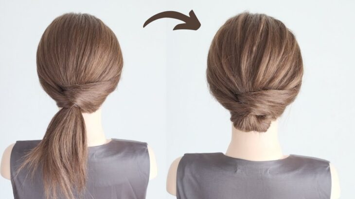 [ヘアアレンジ　まとめ髪] 上品なまとめ髪で結婚式や和装にも◎ / Easy Hair Updo for Medium Hair