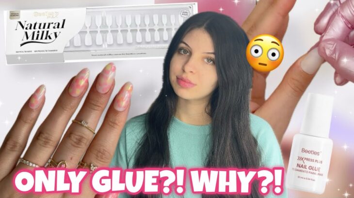 Beetles NEW Natural Milky Nail Tips… No Polish Needed?! Easy Pre-Colored Nail Hack Tested 😳