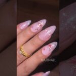 ✨Sparkling Pink Nails with Enamel Butterfly Nail Accents! what do u think? #glitternailgel