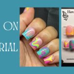 HOW TO: Press On Nail Tutorial! Colorful , abstract, airbrush, blooming gel design |HavenTheBrand✨