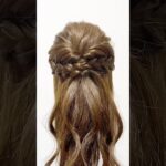 簡単ヘアアレンジ34！ピンなし！ゴムだけ！ハーフアップ 卒業式・入学式にもおすすめ！制服ヘアアレンジ 袴髪型 子どもヘアアレンジ #shorts  #ヘアアレンジ #かわいい