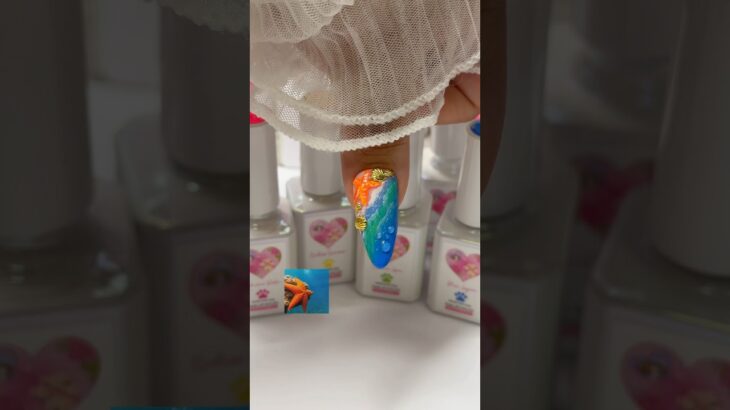 🏖️How to: Beach nail design 🐠 #beach #naildesign #tutorial #howto #shorts