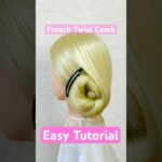 夜会巻きコームで下目にまとめ髪✨French Twist Comb Tutorial【Updo Lover】 #簡単ヘアアレンジ #夜会巻き #shorts