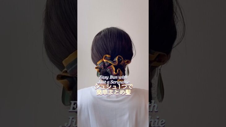 シュシュ1つで30秒まとめ髪②#ヘアアレンジ #簡単ヘアアレンジ #まとめ髪 #ロングヘア #hairstyle #hairstyles #updo #lowbunupdo