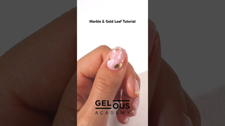 Marble and Gold Leaf is the ultimate nail art power couple✨ #shorts #gelnails #marblenails #goldleaf