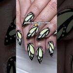 yellow butterfly design 💛✨ #butterflynails #chromenails #nailday #simplenails #yellownails