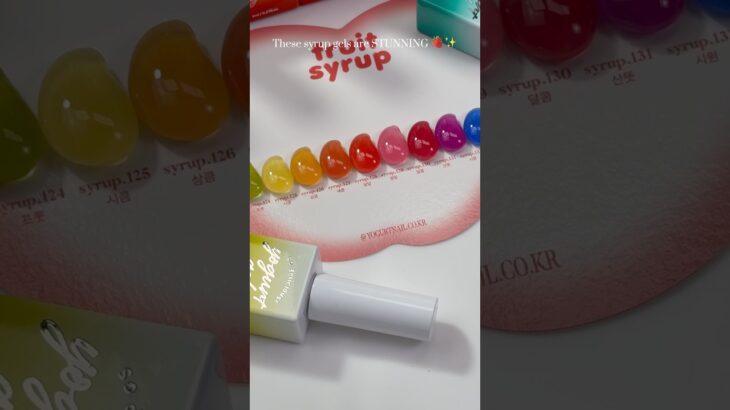Korean Syrup Gel Swatches 🍓✨ Yogurt Nail KR Fruit Syrup Collection