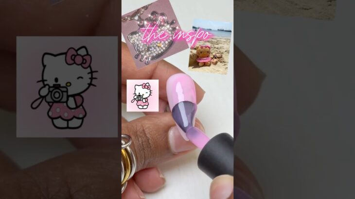 hello kitty but make it nails 🎀🐱✨ #nails  #nailart #gelnails #diynails #shorts