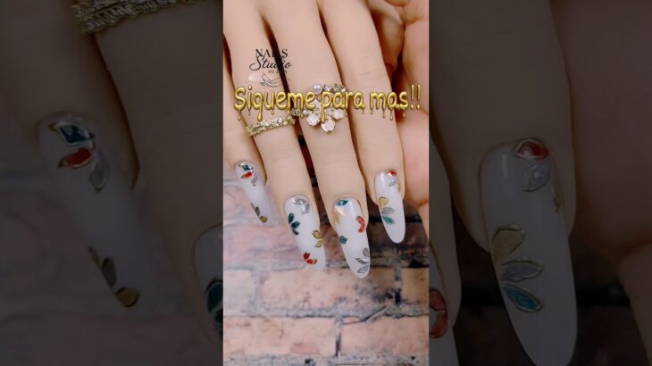 Diseño facil para tus uñas de primavera 🌸🌸 #nailart #naildesign #nailgelart #shortvideo #freestyle
