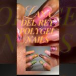 how to polygel fill + lana del rey nail art start to finish!🦌🌲 #nails #polygel #polygelnails