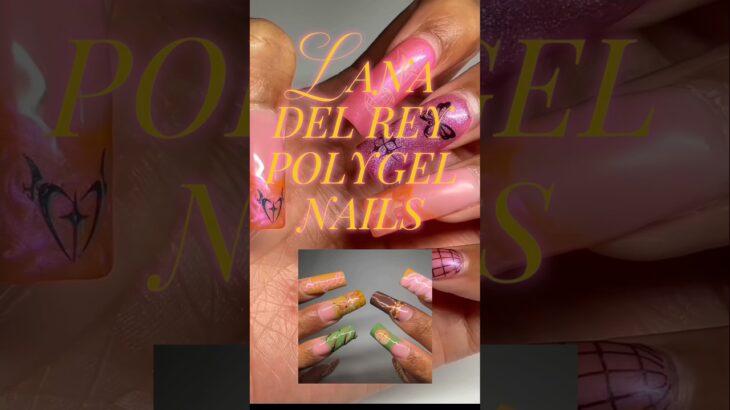 how to polygel fill + lana del rey nail art start to finish!🦌🌲 #nails #polygel #polygelnails