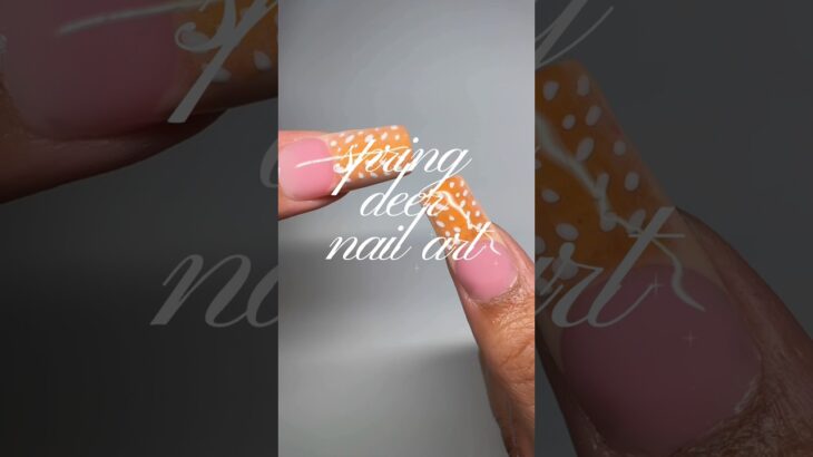step by step deer print polygel nail art tutorial🦌🌲 #nails #polygel #nailtutorial