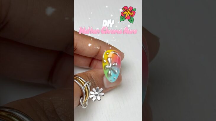 aura + chrome isolation tutorial 🍧🌈🪩  #nails #nailart #auranails #chromenails