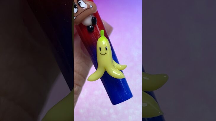 🍌💥 YOU HIT A BANANA…NOW YOU’RE SPINNING OUT #naildesign #nailart #nails #nailtutorial #nailgelart