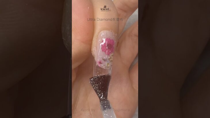 押し花埋め込みジェリップ／Pressed flower embedded Gelip #nails #nailart #naildesign #nailtutorial #nailtech