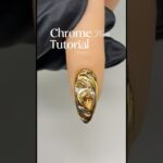 How to do intricate chrome nail art ✨ tutorial #geldesign #nailgelart #gelishnails