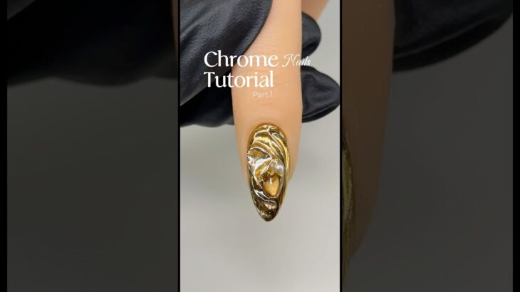 How to do intricate chrome nail art ✨ tutorial #geldesign #nailgelart #gelishnails