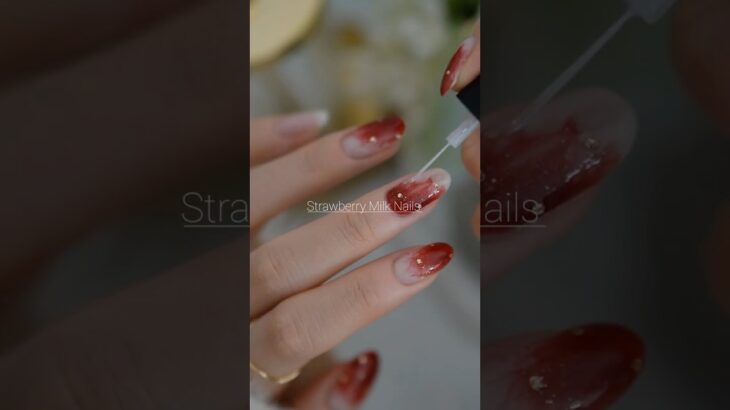 🍓いちごミルクニュアンスの作り方 (Strawberry Milk Nails) #shorts #ジェルネイル #セルフネイル