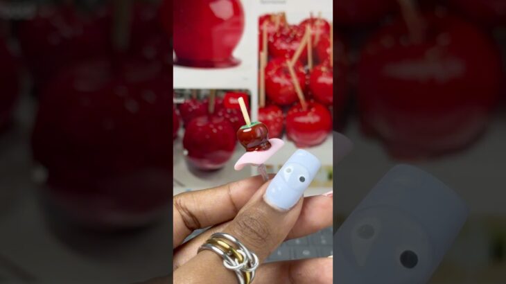 i turned a candy apple into a nail… 🍎✨💅🏽 #nails #nailart #nailtech #gelnails #diynails #shorts