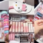 ASMR MAKEUP STOCKING & ORGANIZING VANITY 🎀