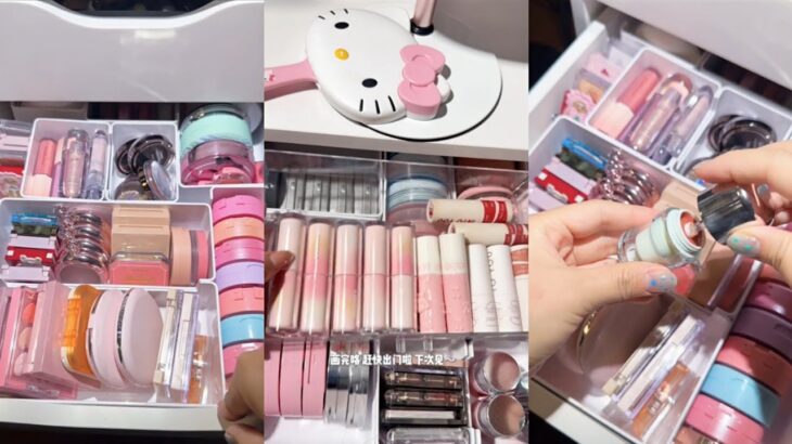 ASMR MAKEUP STOCKING & ORGANIZING VANITY 🎀