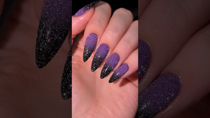 Black and Purple Nails #shorts #nail #nails #unha #unhas #naildesign #nailpolish #nailinspo