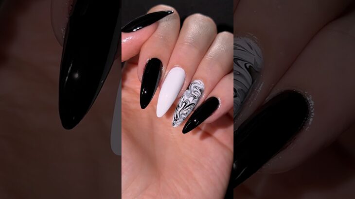 Black and White Nails #shorts #nail #nails #unha #unhas #naildesign #nailpolish #nailinspo