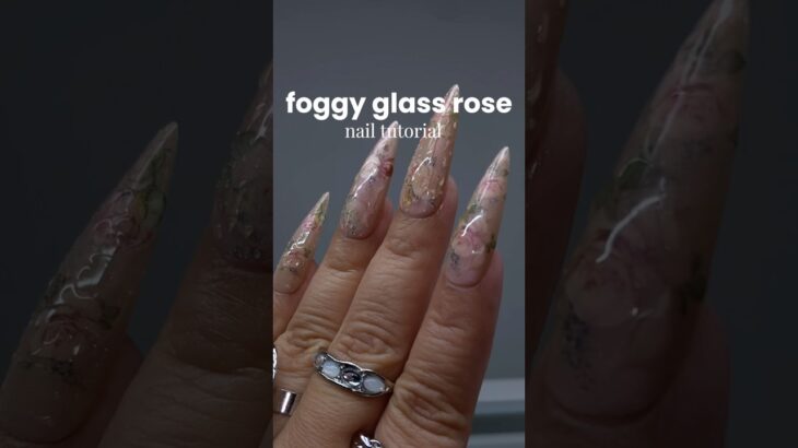 How to do the Foggy Glass Rose Nails Trend #glassnails #nailart #cateyenails