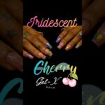 Iridescent Cherry Gel-X Nails #nails #3dnailart #marblenails #chromenails #neonnails #gelxnails