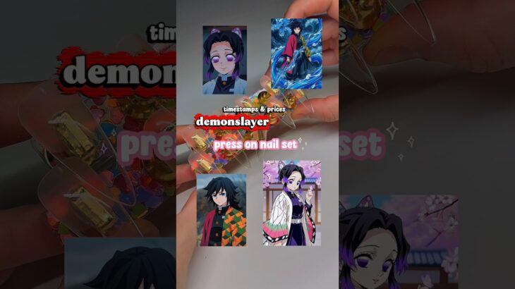 Press on nail set ! #nailart #demonslayer #animenails #nailday #anime #nails #nailgelart