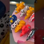 Abstract Nails 🪩🧡🔩🔵 #nailtutorial #abstractnails #diynails #nailinspo #3dnailart #nails