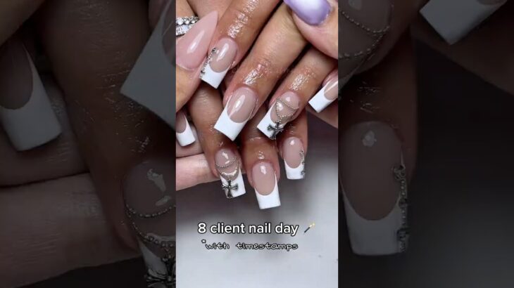 8 client nail day🤍 #nailday #simplenails #prettynails #3dnailart #nails #nailinspo #newnails