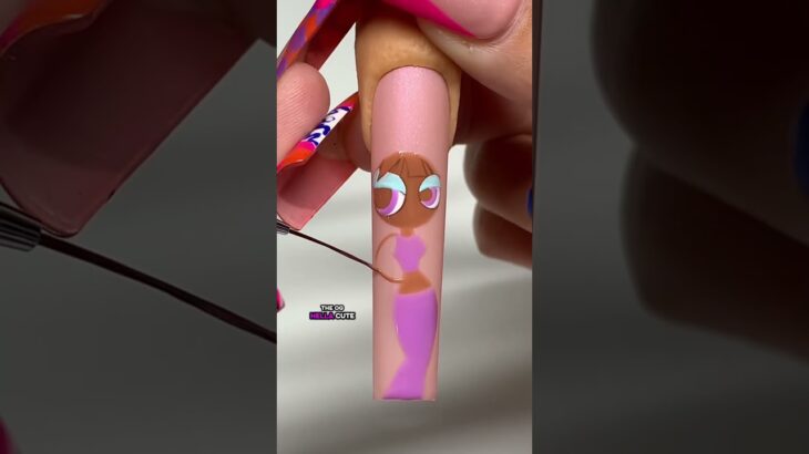 🩵💜Let’s Paint BLISS Powerpu 🩵💜 #nailtutorial #gelnailart #nailart #nailarttutorial  #springnails💜🩵