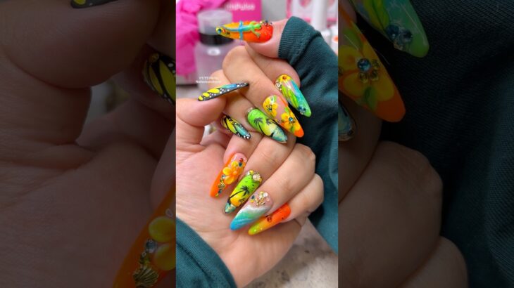 🛶🏝️ Dreaming of Jamaica ☀️🥭💅🏼  #naildesign #dream #nailart #beauty #pressonnails