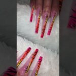 TWIN DRAGON ACRYLIC ✨️ #vbeautypure #acrylicnails #coffinnails #neonnails #naildesign #summernails